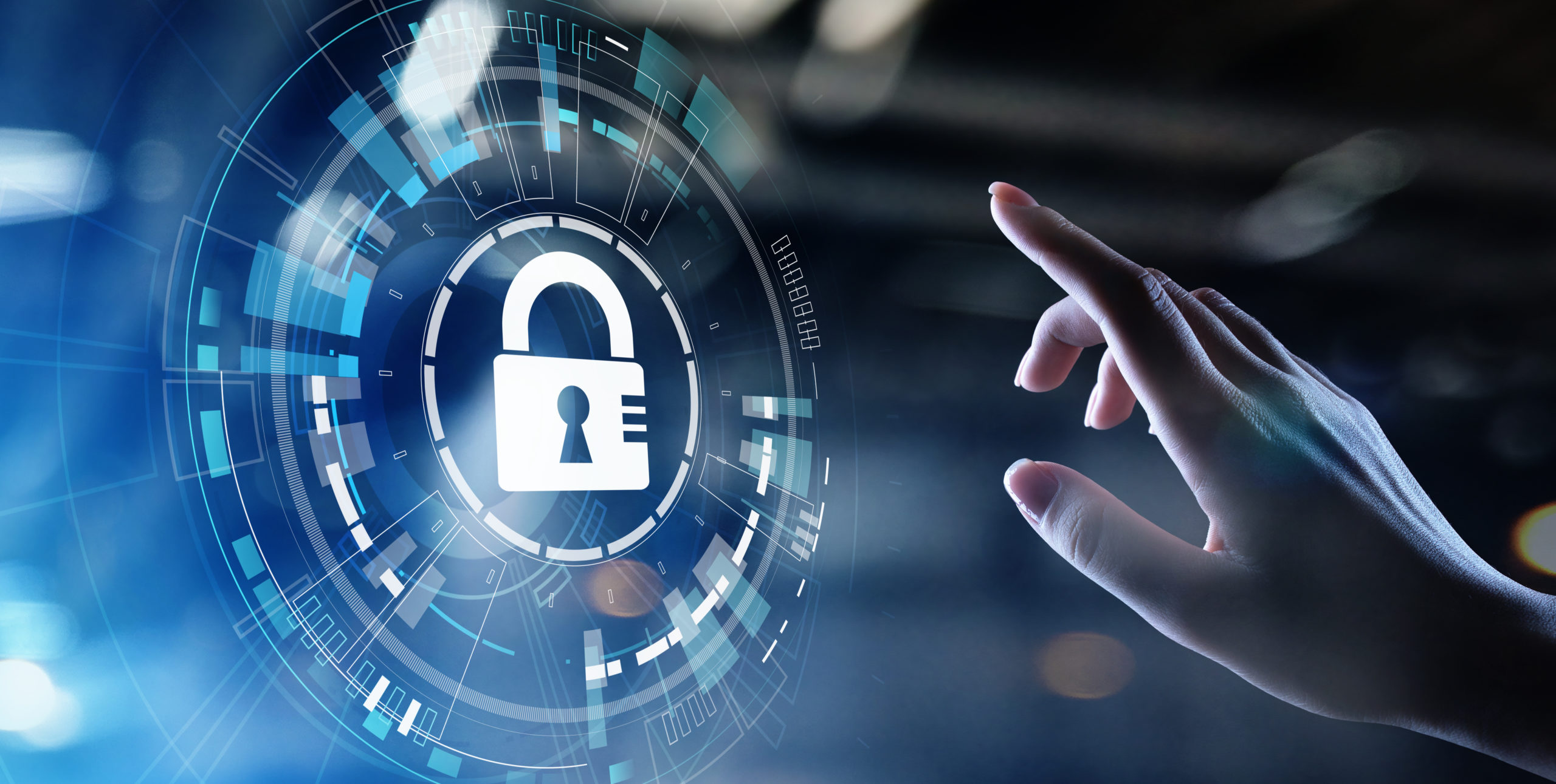 Cyber security, Information privacy, Data protection. Internet and technology concept on virtual screen.